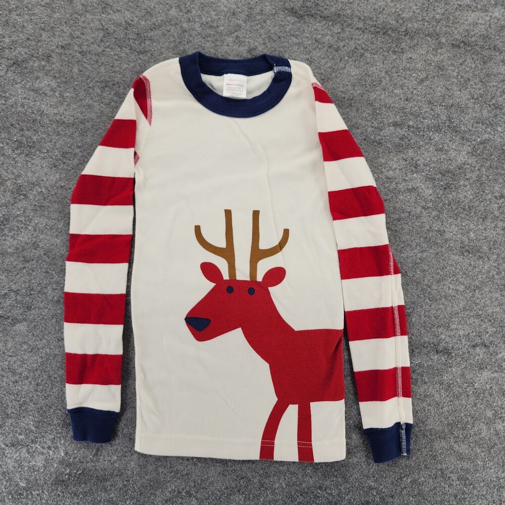 Hanna Andersson Pajama Shirt Boys US 8 130 Cm Red White Striped